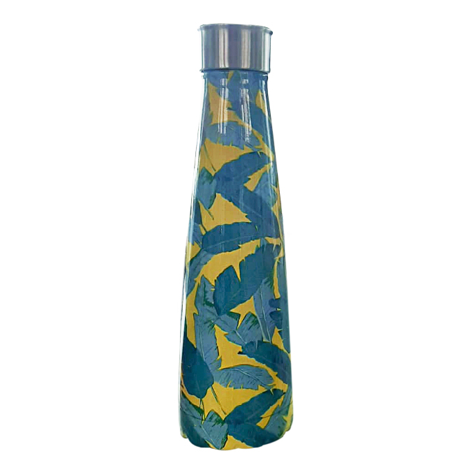 Stainless Steel Water Bottles With Summer Patterns 500ML Yellow, SK268 